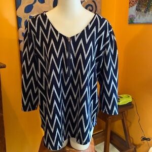 Ladies Zig Zag V-Neck Sweater